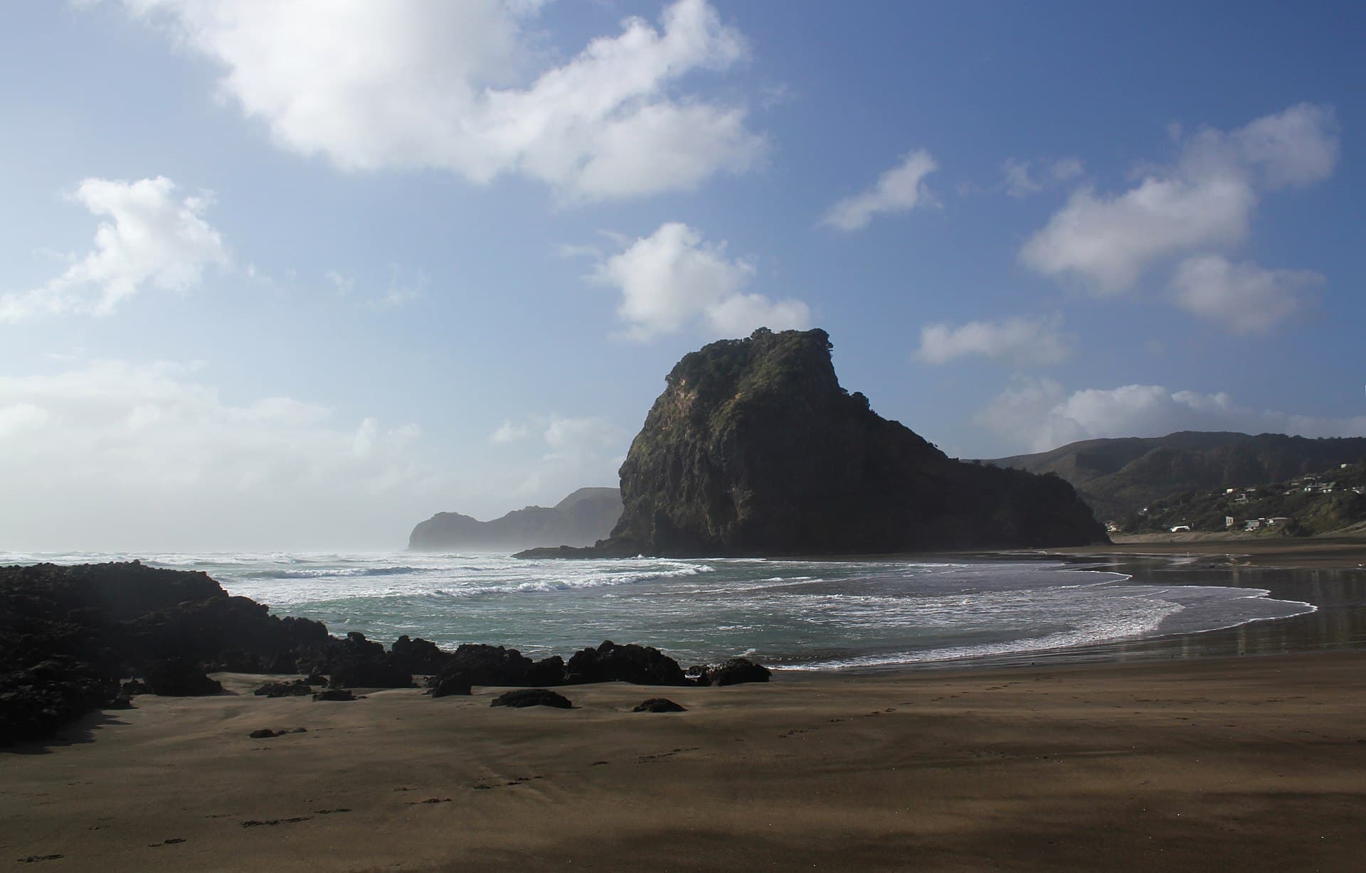 Lion Rock at the southern end of Piha Beach